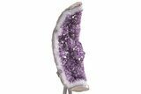 Amethyst Geode with Metal Stand - Dark Purple Crystals #209235-6